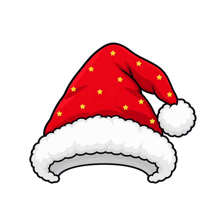 Gorro navideño con estrellitas PNG sin fondo