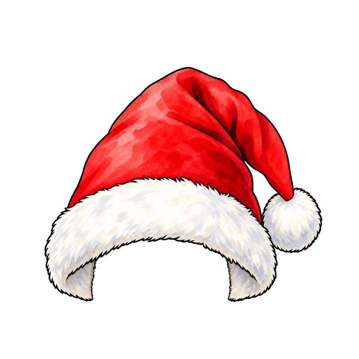 Gorro en acuarela visto de frente PNG sin fondo