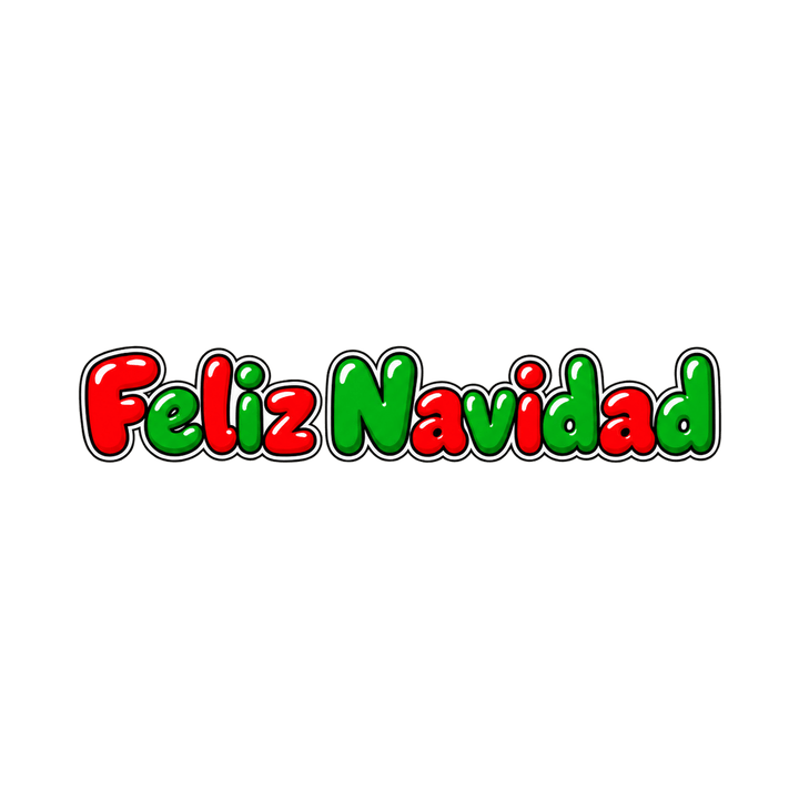 Feliz Navidad en rojo y verde PNG sin fondo