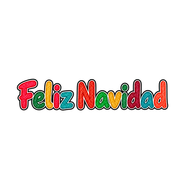 Feliz Navidad en letras de colores PNG sin fondo