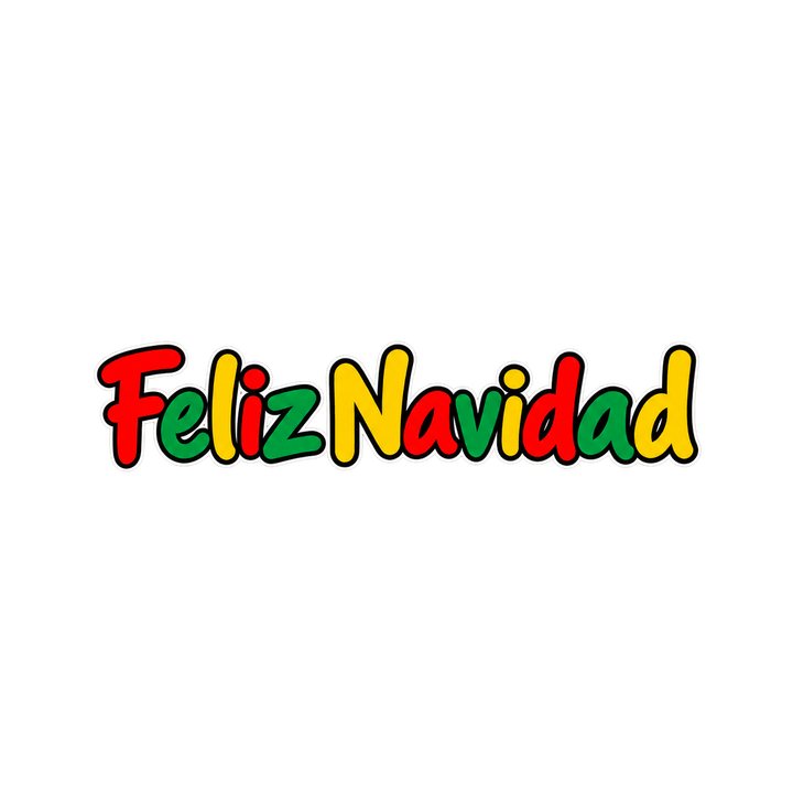 Feliz Navidad en rojo, verde y amarillo PNG sin fondo