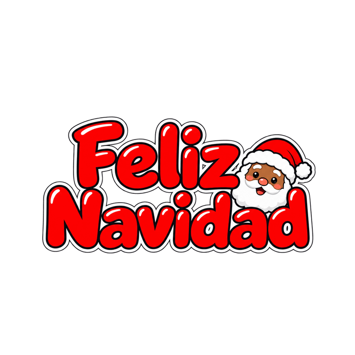 Feliz Navidad con cara de Santa Claus PNG sin fondo