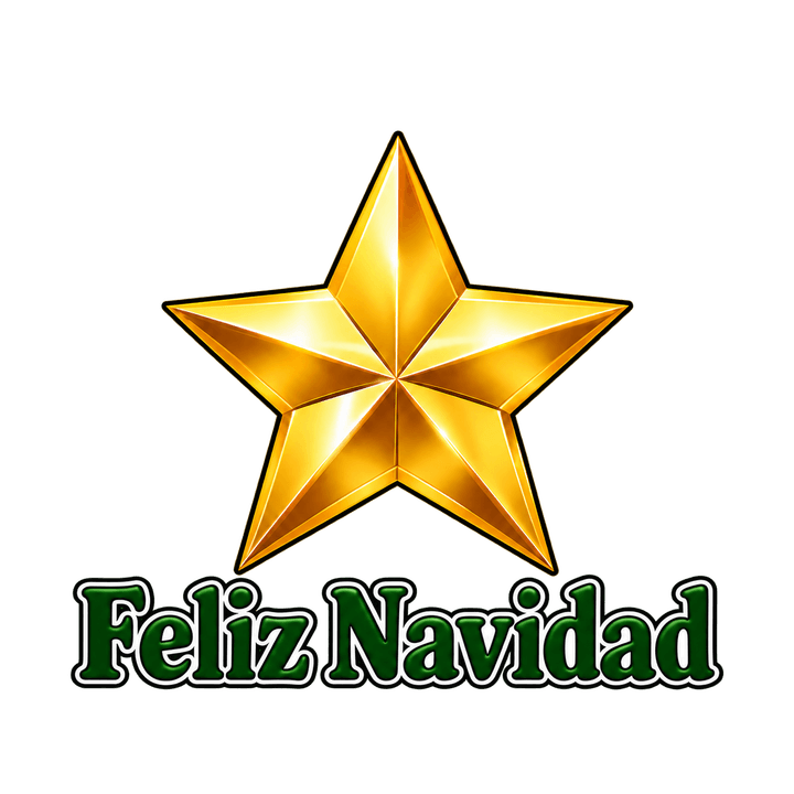 Feliz Navidad bajo una estrella dorada PNG sin fondo