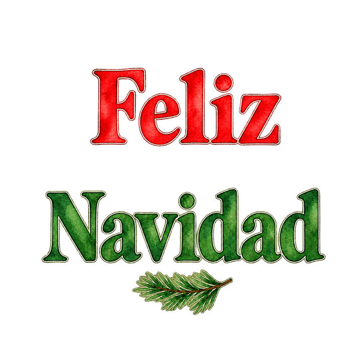 Feliz Navidad en rojo y verde con pino PNG sin fondo