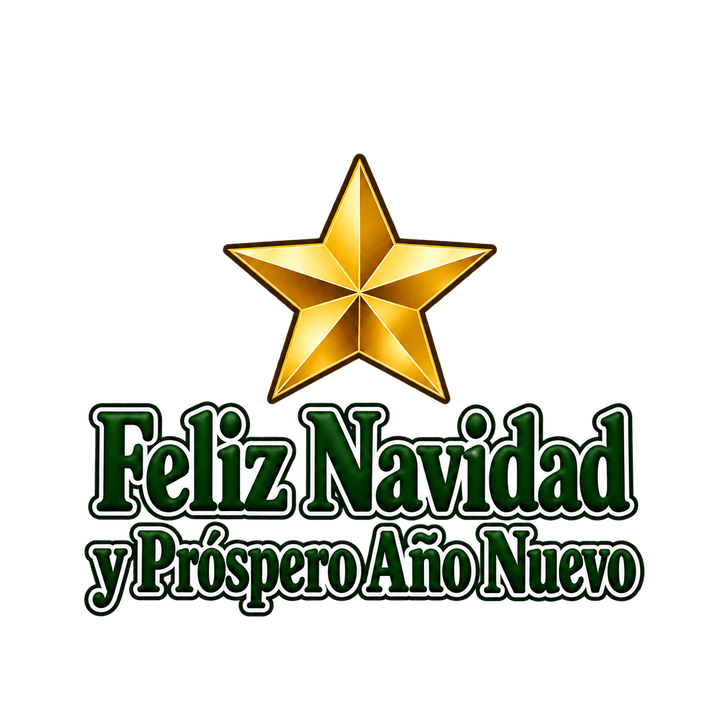 Feliz Navidad y Próspero Año Nuevo con estrella PNG sin fondo