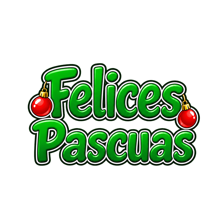 Felices Pascuas de Navidad con esferas PNG sin fondo
