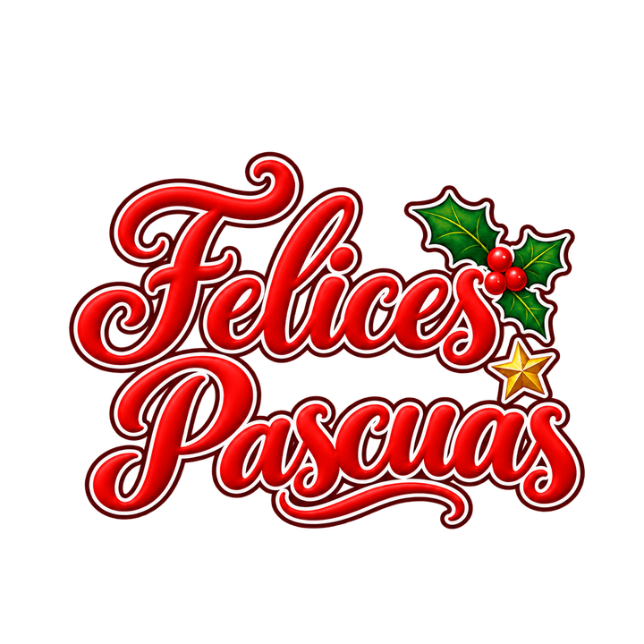 Felices Pascuas de Navidad con acebo PNG sin fondo