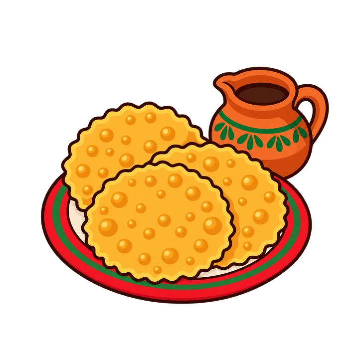 Buñuelos con jarrito de miel PNG sin fondo