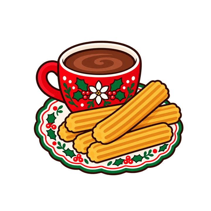 Chocolate con churros PNG sin fondo