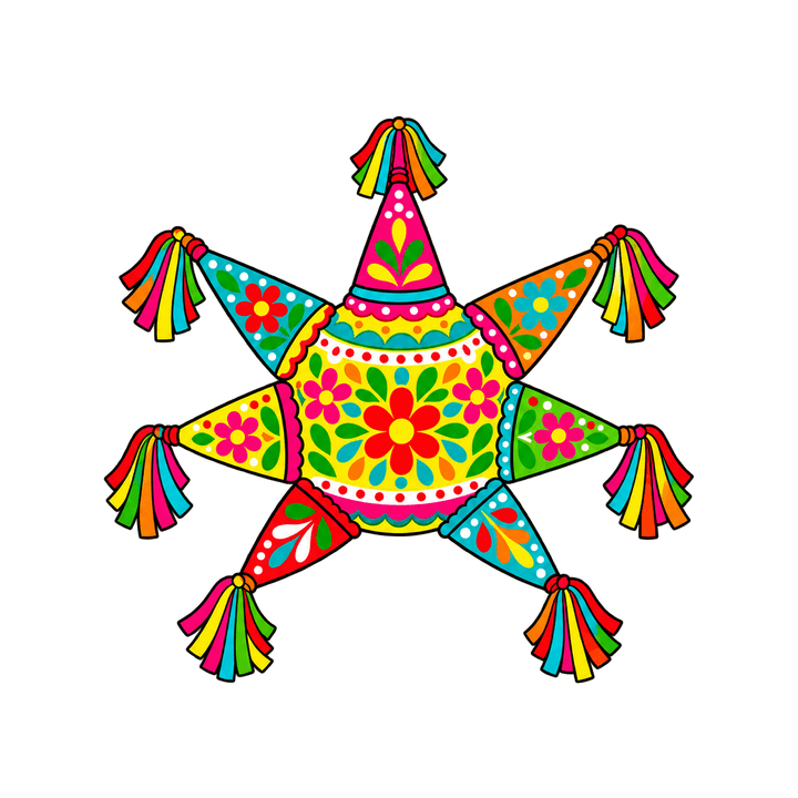 Piñata de estrella de siete picos PNG sin fondo