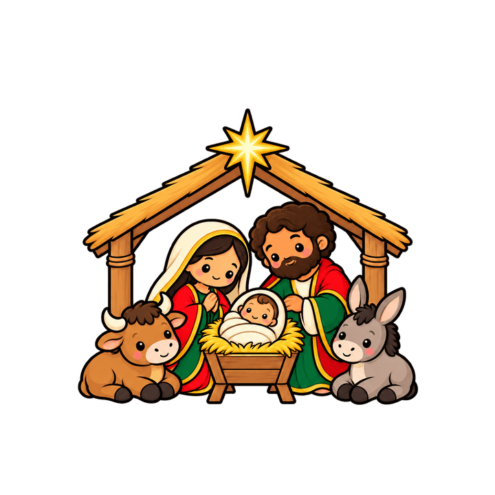 Nacimiento navideño con portal PNG sin fondo