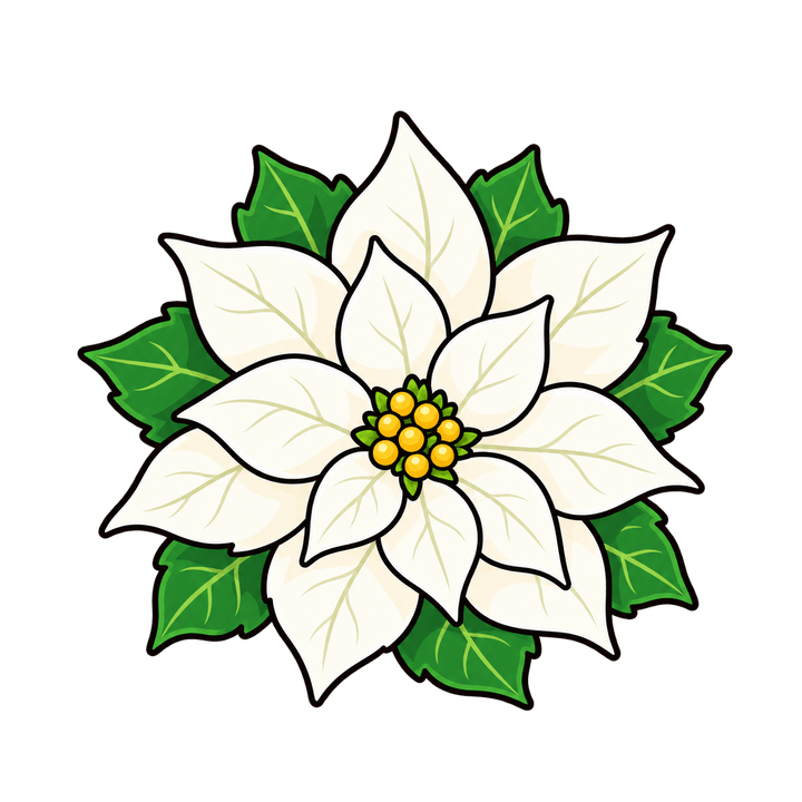 Flor de Pascua blanca PNG sin fondo