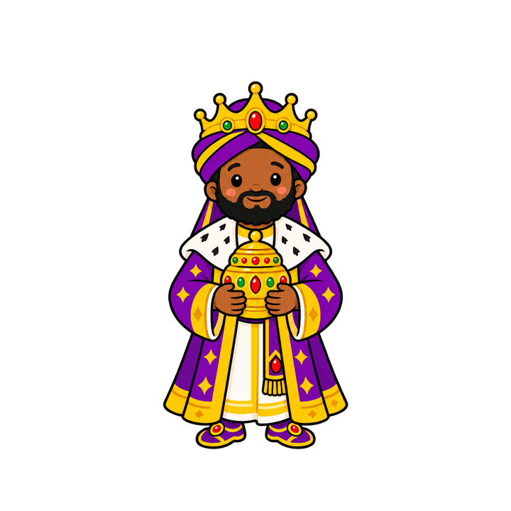 Rey Baltasar con mirra PNG sin fondo