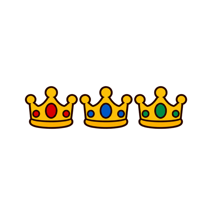 Tres coronas de rey PNG sin fondo
