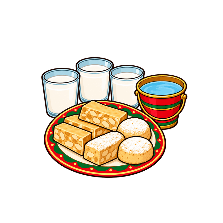 Leche y dulces para los Reyes PNG sin fondo