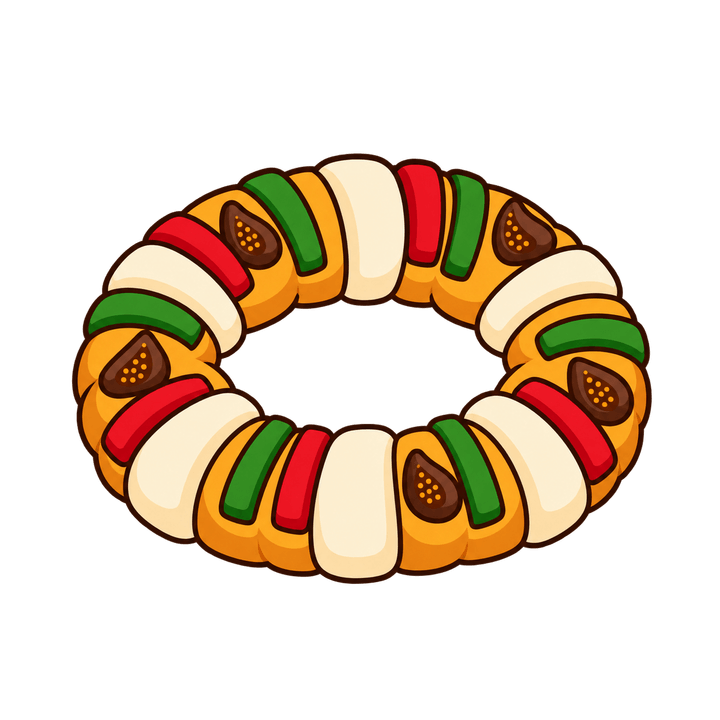Rosca de Reyes con higos y fruta PNG sin fondo
