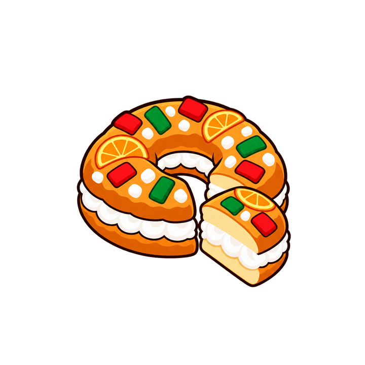 Porción de roscón relleno de nata PNG sin fondo