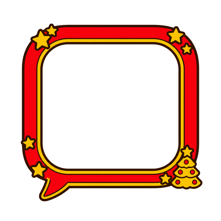 กรอบกล่องข้อความคริสต์มาส การ์ตูน PNG พื้นหลังใส