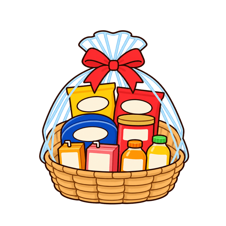 กระเช้าขนม การ์ตูนคริสต์มาส PNG พื้นหลังใส