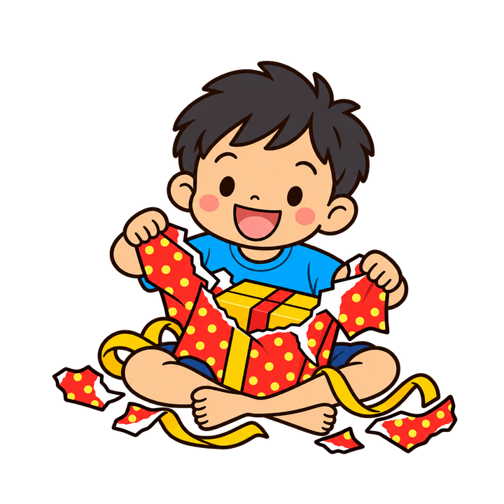 เด็กแกะของขวัญ การ์ตูนคริสต์มาส PNG พื้นหลังใส