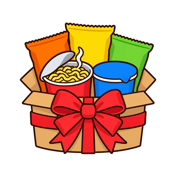ของขวัญบะหมี่กึ่งสำเร็จรูป การ์ตูนคริสต์มาส PNG พื้นหลังใส