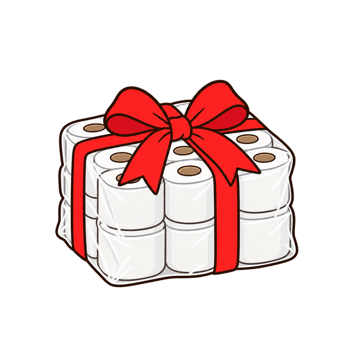 ของขวัญทิชชู่แพ็กใหญ่ การ์ตูนคริสต์มาส PNG พื้นหลังใส