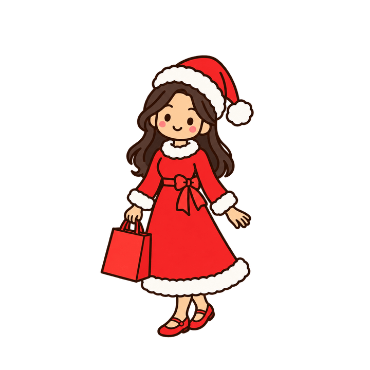ซานตี้น่ารัก การ์ตูนคริสต์มาส PNG พื้นหลังใส
