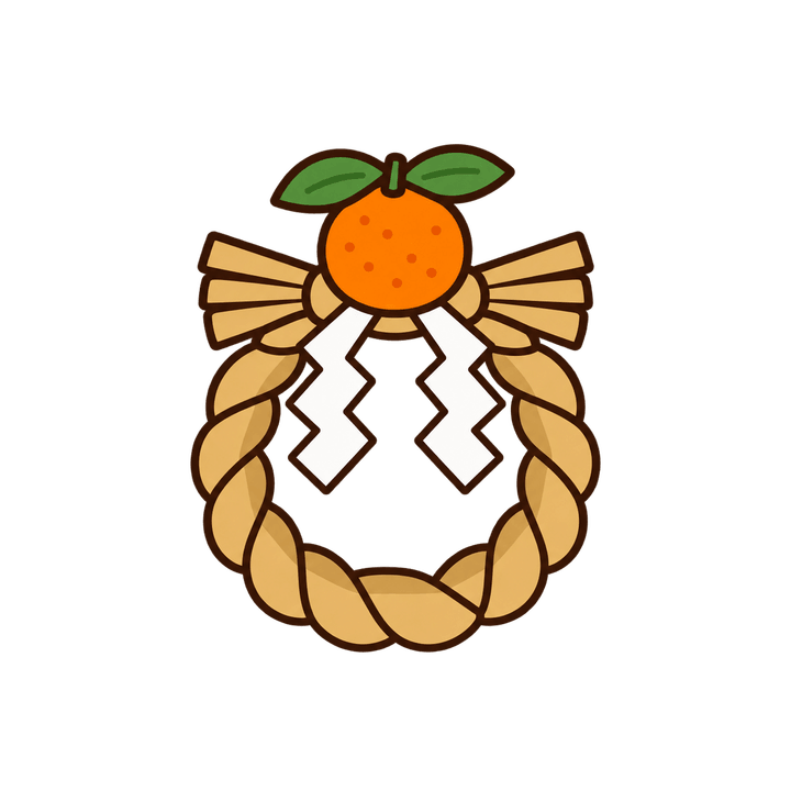 シンプルなしめ飾りのイラスト（お正月・透過PNG）
