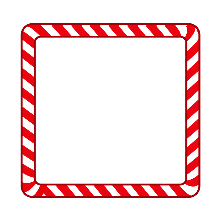 Candy Cane Stripe Frame – Christmas clipart, transparent PNG
