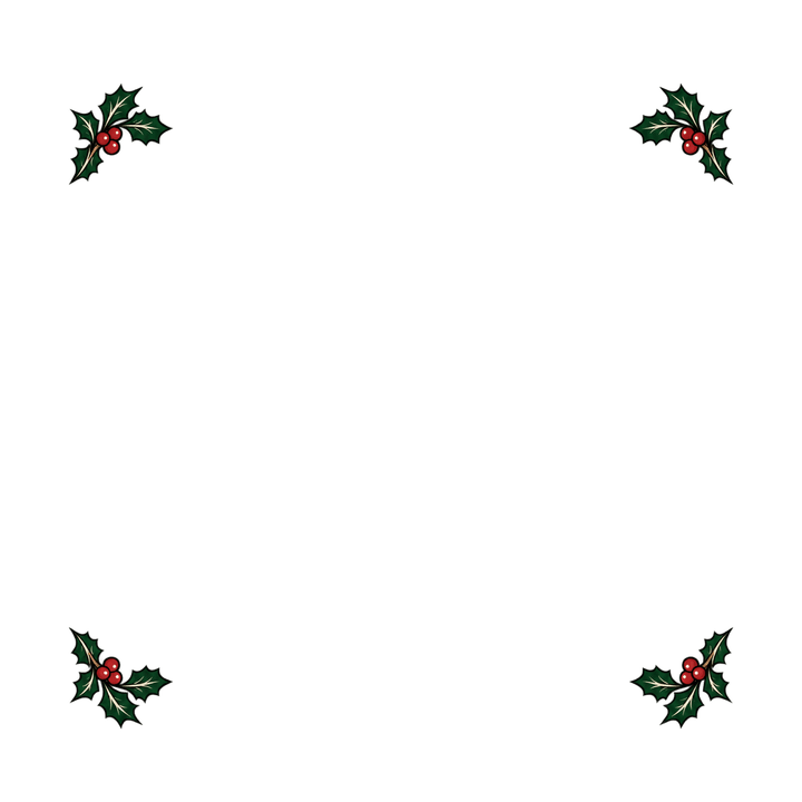 Holly Corner Frame – Christmas clipart, transparent PNG