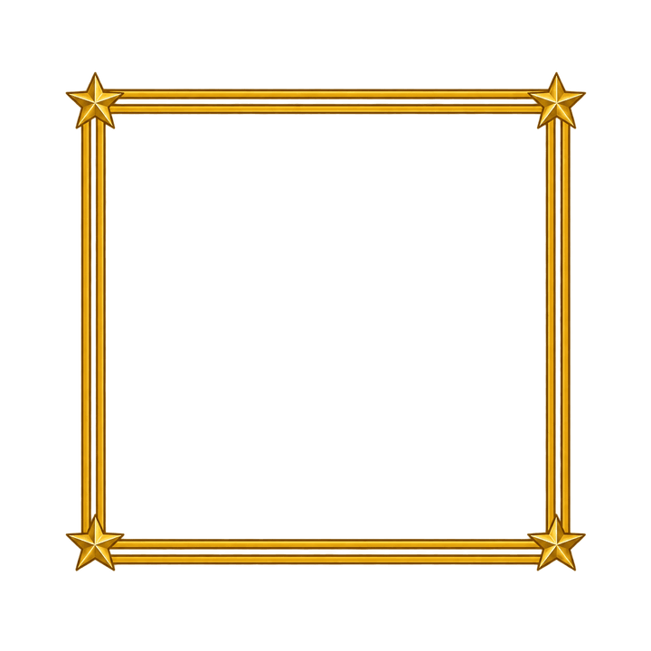 Gold Corner Star Frame – Christmas clipart, transparent PNG