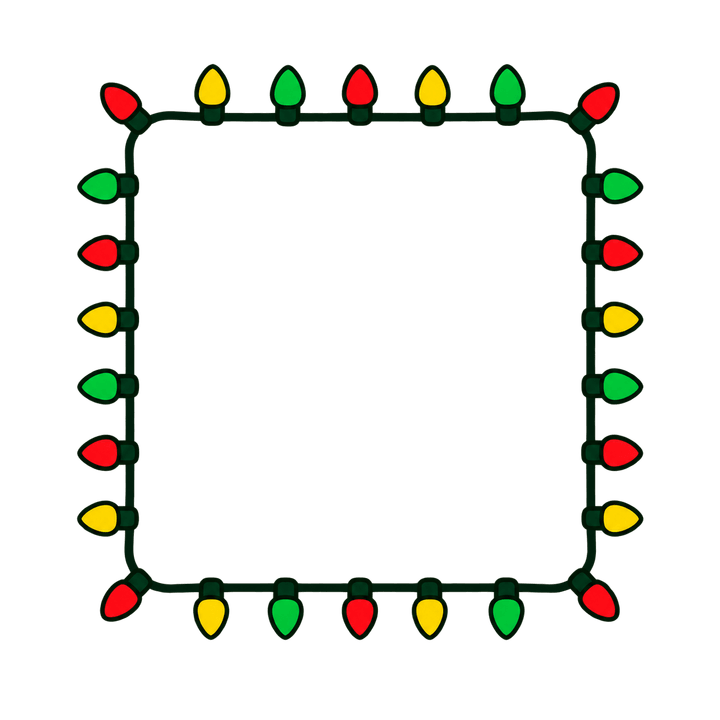 Christmas Lights Frame – Christmas clipart, transparent PNG