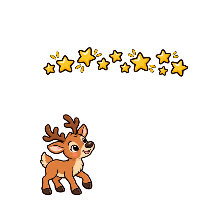 Reindeer and Stars Border – Christmas clipart, transparent PNG
