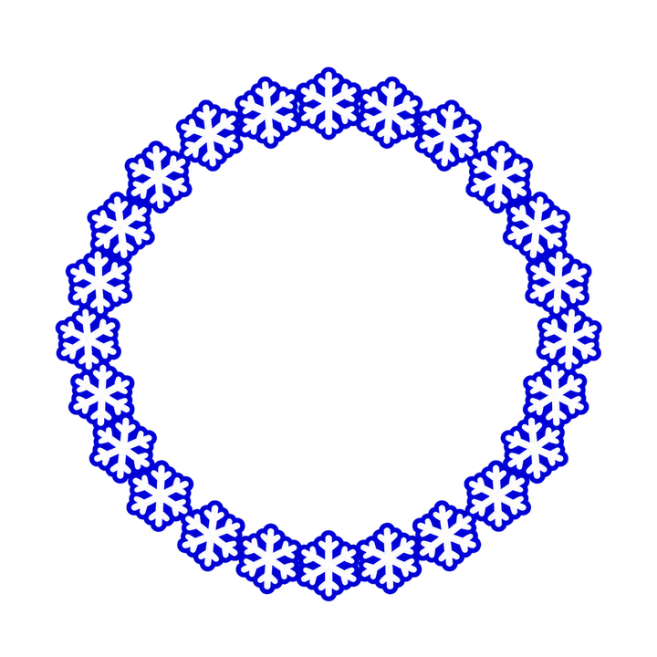 Blue Snowflake Circle Frame – Christmas clipart, transparent PNG