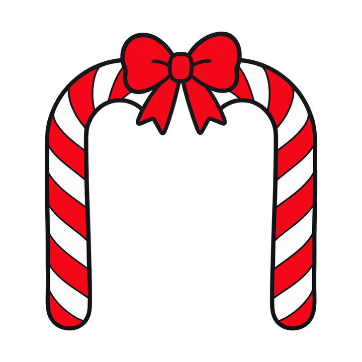 Candy Cane Arch – Christmas clipart, transparent PNG
