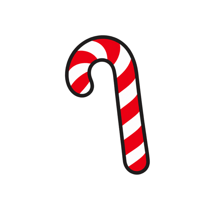 Red and White Candy Cane – Christmas clipart, transparent PNG