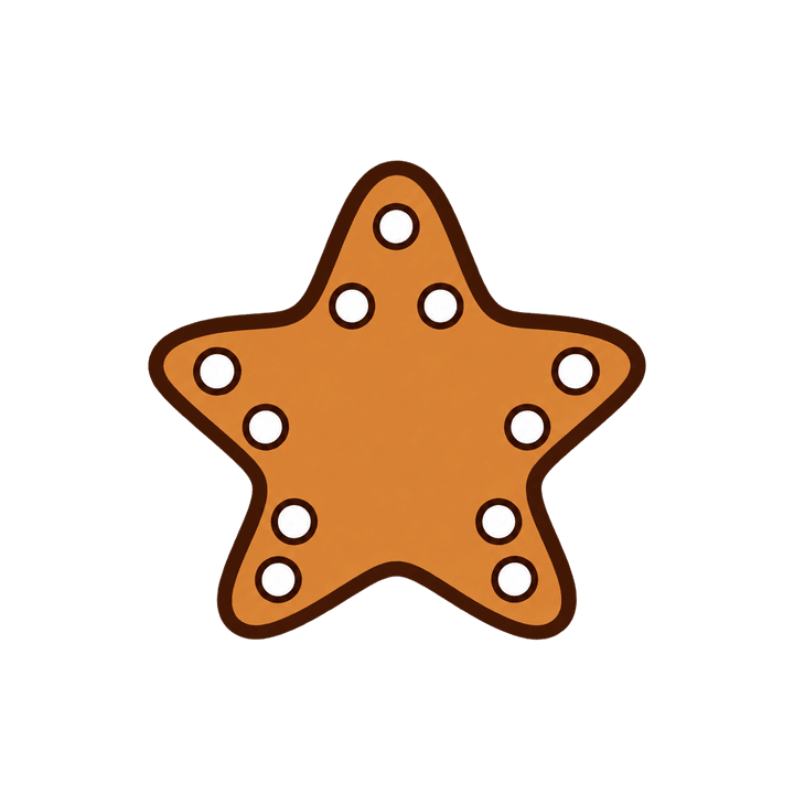 Star Cookie with Icing Dots – Christmas clipart, transparent PNG