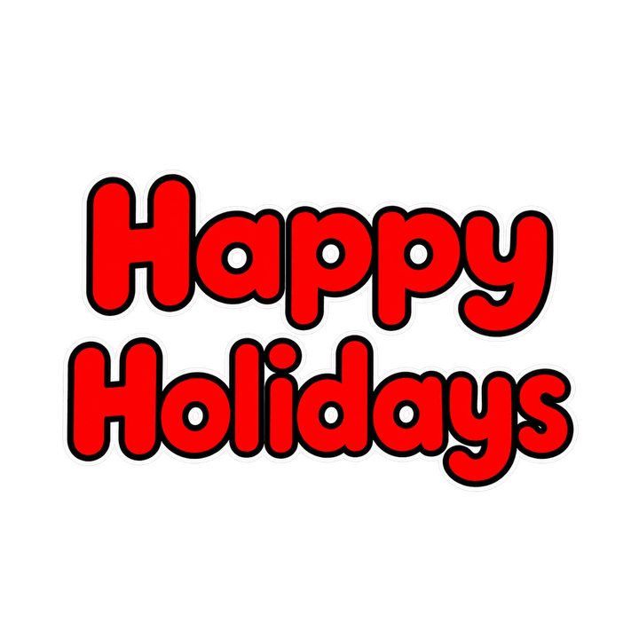 Red Bubble Letter Happy Holidays – Christmas clipart, transparent PNG