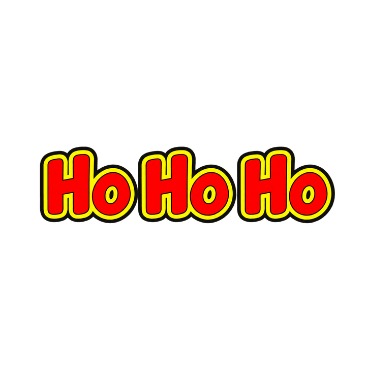 Red Comic Ho Ho Ho – Christmas clipart, transparent PNG