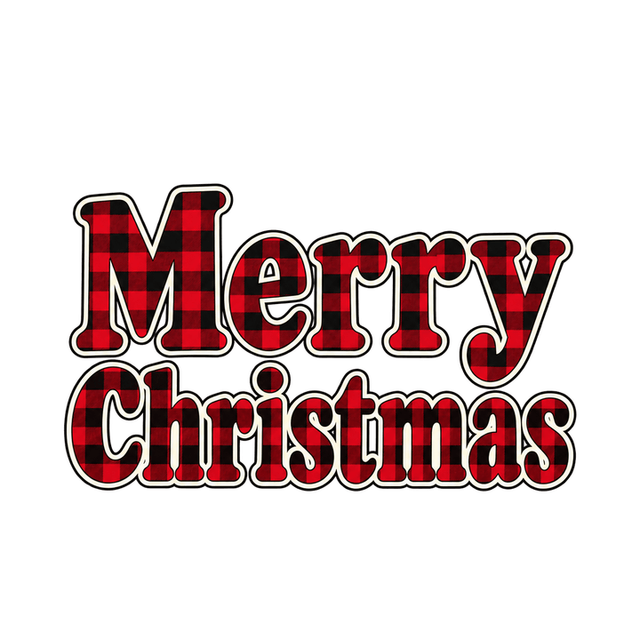 Buffalo Plaid Merry Christmas – Christmas clipart, transparent PNG