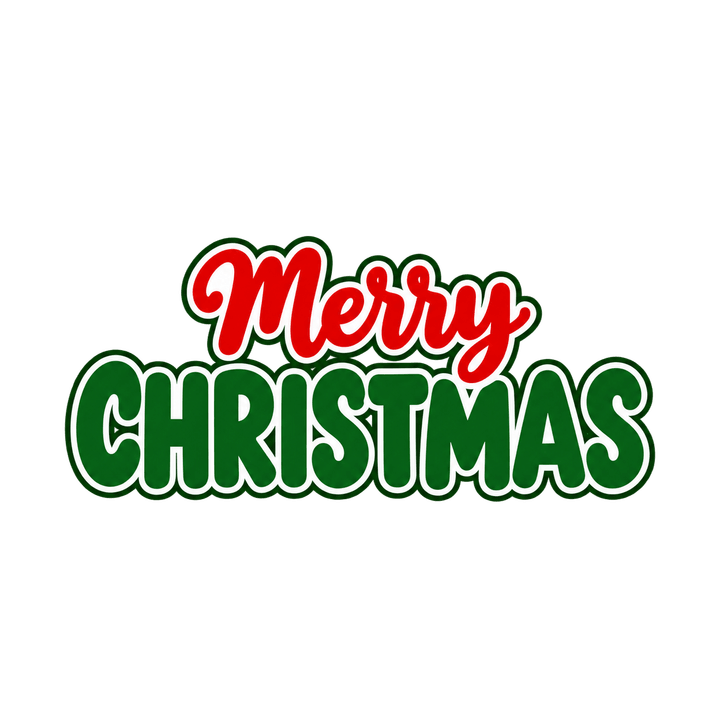 Red and Green Merry CHRISTMAS – Christmas clipart, transparent PNG