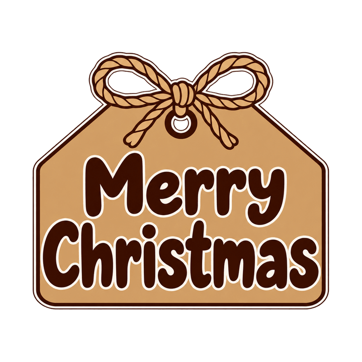Kraft Gift Tag Merry Christmas – Christmas clipart, transparent PNG