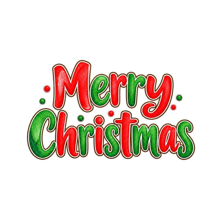 Red and Green Watercolor Merry Christmas – Christmas clipart, transparent PNG