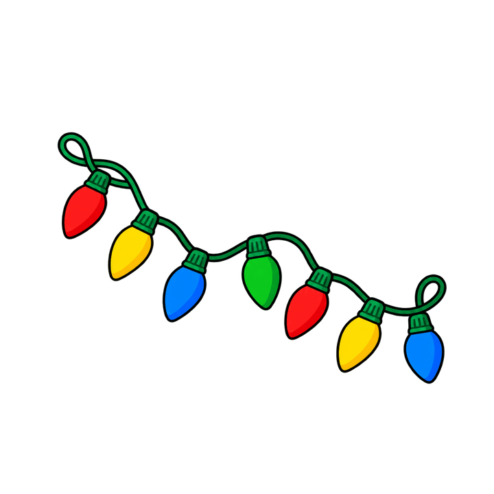 Colorful Christmas Light String – Christmas clipart, transparent PNG