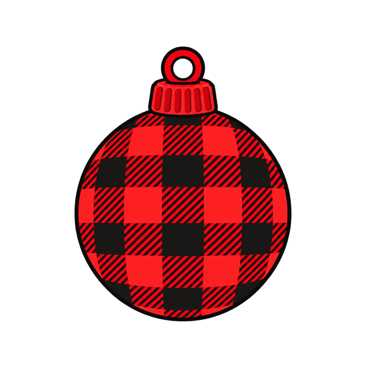 Buffalo Plaid Ornament – Christmas clipart, transparent PNG