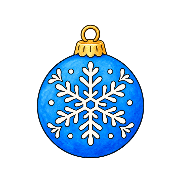 Blue Snowflake Ornament – Christmas clipart, transparent PNG