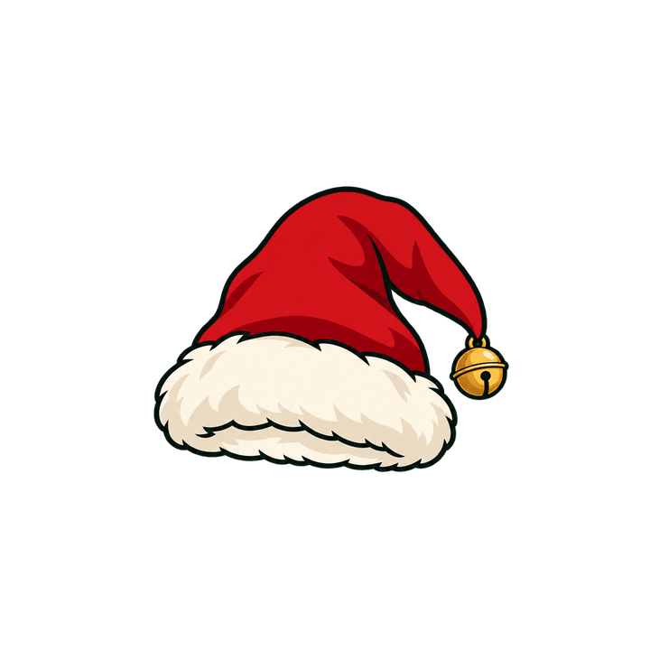 Santa Hat with a Jingle Bell – Christmas clipart, transparent PNG