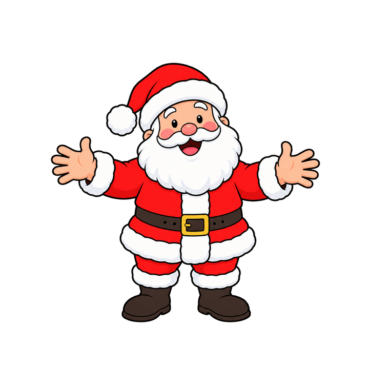 Santa with Open Arms – Christmas clipart, transparent PNG