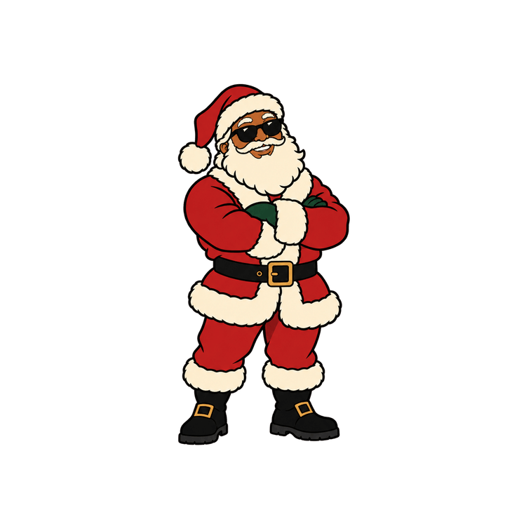 Santa in Sunglasses – Christmas clipart, transparent PNG