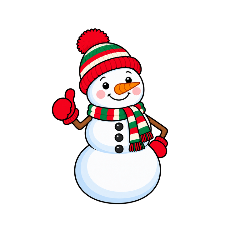 Snowman Giving a Thumbs-Up – Christmas clipart, transparent PNG